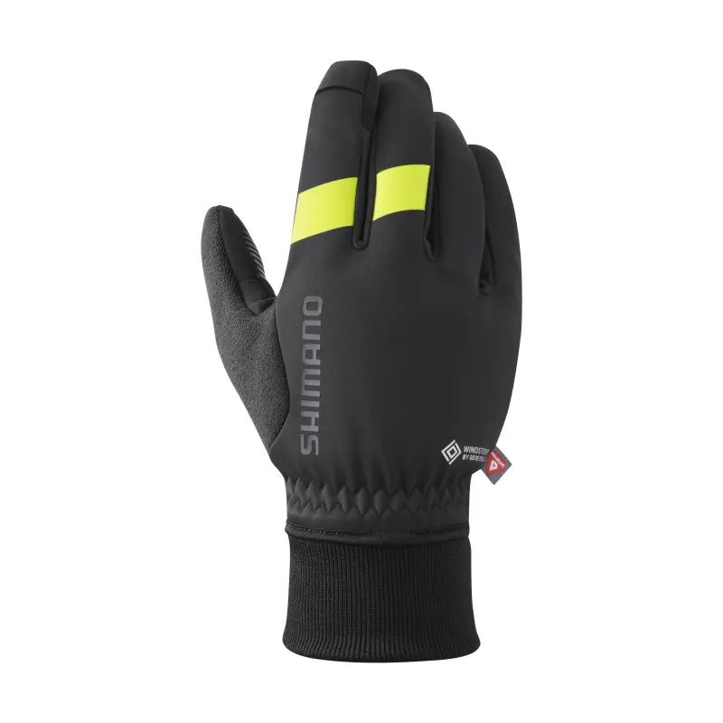 Перчатки Shimano Windstopper Primaloft черно-желтые разм. M