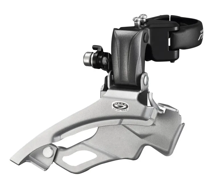 Переключатель передний Shimano FD-M371 ALTUS 3X9, DOWN-SWING 34.9мм (31.8/28.6 адапт) универсальная тяга, для 44/48зуб