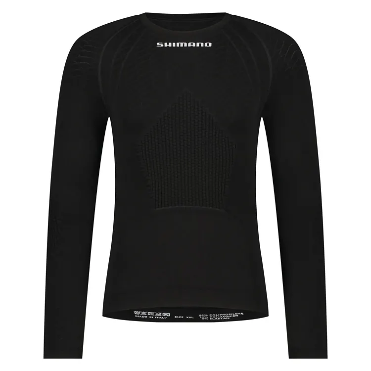 Термобелье SHIMANO VERTEX Long Sleeves (черный), базовый слой с длинным рукавом, разм. S-M