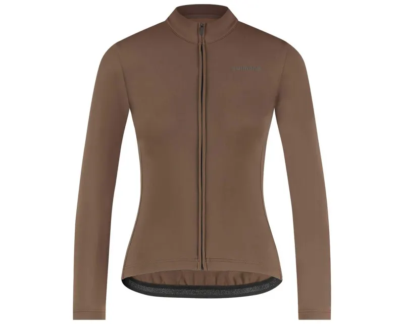 Велоджерсі жіноче Shimano Apice long sleeves утеплене, коричневе, розм. XXS