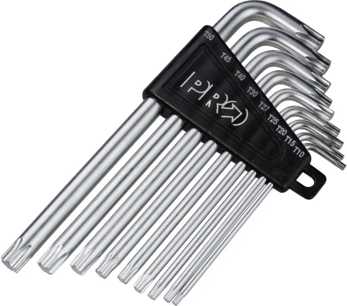 Набор ключей PRO Torx (T10-T50), хромированные, с держателем
