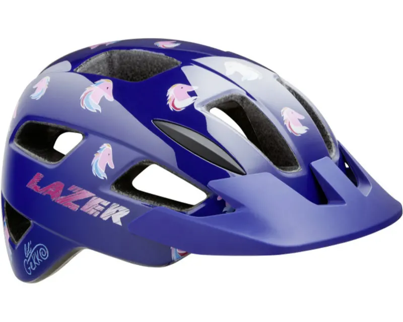 Шлем LAZER Lil Gekko детский, фиолетовый с пони