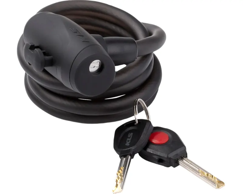 Замок тросиковый KLS Coil черный 10х1200 мм.