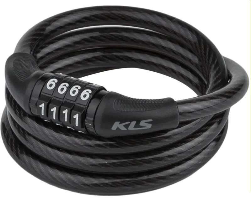 Замок тросиковый кодовый KLS Code черный 8x1000 мм