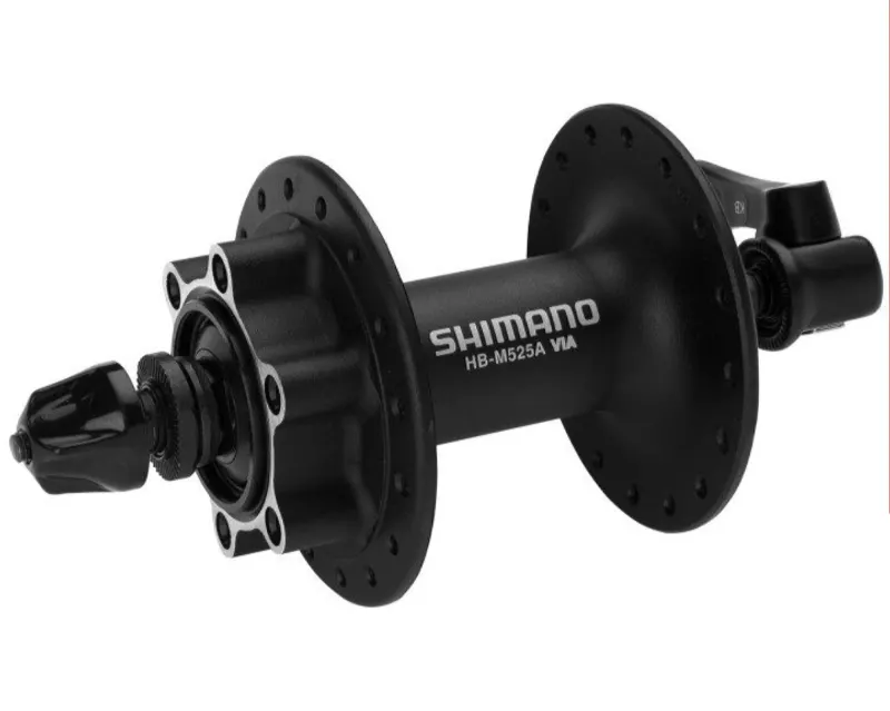 Втулка передняя Shimano, HB-M525 DEORE ротор на 6 болт черный, насыпной, 6 болтов, 32H