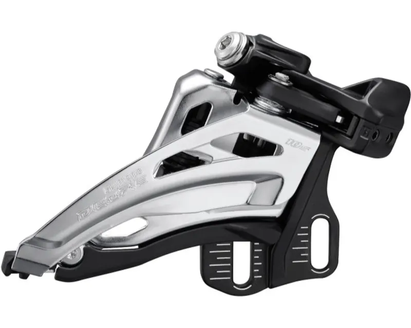 Перемикач передній Shimano FD-M4100-E, DEORE 2X10, SIDE SWING, FRONT-PULL, монтаж E-TYPE, макс. 38зуб.