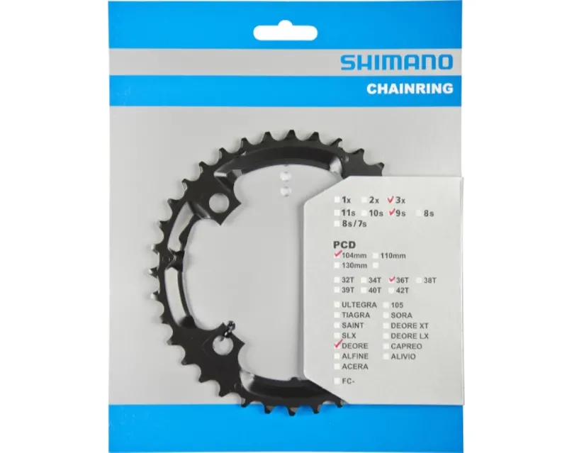 Звезда шатунов Shimano FC-M590 DEORE, 36зуб. черный, 9-быстрый