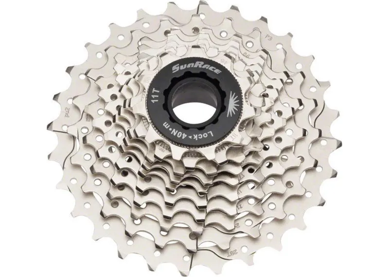 Касета інд. 10-k 11-28T SUN RACE RS1 стальний павук, Metallic Silver