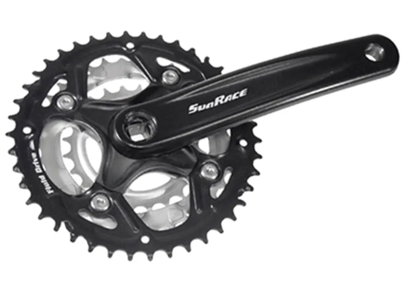 Шатун SUN RACE FCM500 24/34/42T CG (Защита цепи), под квадрат, L170мм черно-серебристый