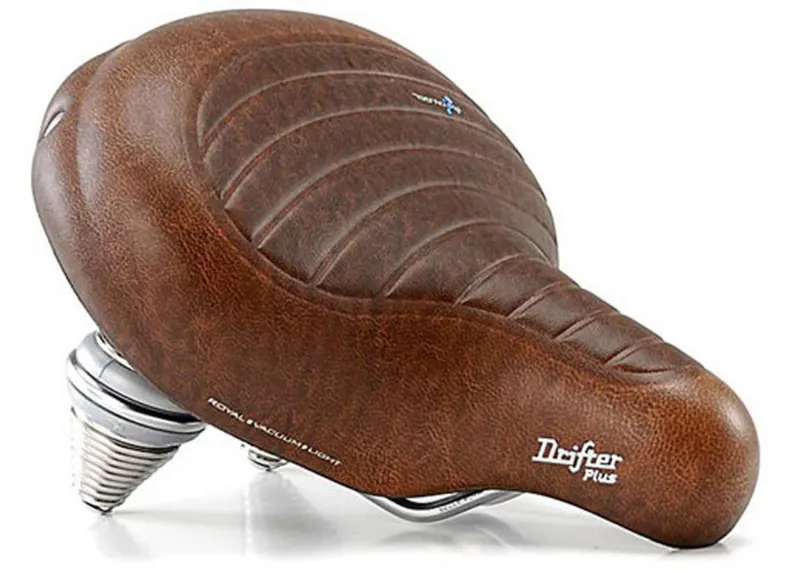 Седло Selle Royal Premium DRIFTER PLUS, Royalgel, обивка Kennenback, 270х245мм, 1260г, хромированные рейлы и пружины, unisex, коричневое