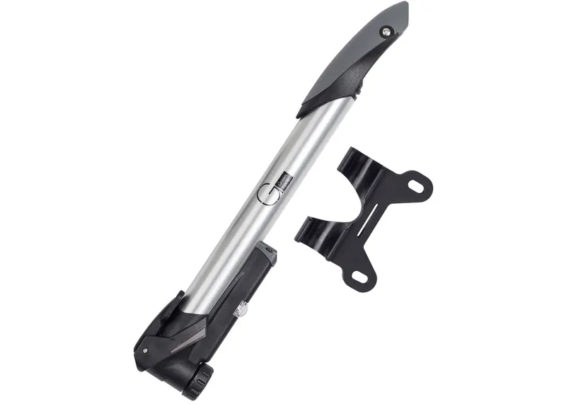 Мининасос Green Cycle GPM-294P Т-ручка, алюминиевый с манометром, двусторонний, 100psi, Presta+Schreder, серебристый