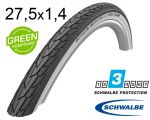 Покришка 27.5X1.40 650X35B (37-584) Schwalbe Road Cruiser K-Guard B/W Hs484 Green Compound, 50 EPI