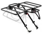 Багажник передній Green Cycle GCR-501 алюмінієвий розкладний, 26-29 з кріпленням на корону і пір'я вилки, чорний