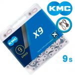 Ланцюг KMC X9 9-speed 114 links silver/grey + замок