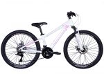 Велосипед 24 Discovery QUBE AM DD 2024 бело-розовый, размер – 11,5