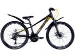Велосипед 24 Discovery QUBE AM DD 2024 чорно-жовтий, розмір - 11,5