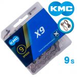 Ланцюг KMC X9 Grey 9 швидкостей 114 ланок сірий + замок