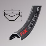 обод Remerx ENDURO PLUS RX 2030, 29, 622x30, 28 отв, FV, пистонированный, черный анод., E-Bike, бескам.