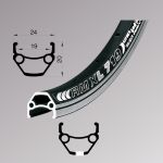 Обід Remerx DRAGON LINE RX 719, 26'', 559x19, 32 отв, AV, пістонований, чорний анодований, V-Br, CNC