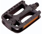 Педали Longus MTB пластик, черный, световозвращатели, насыпные подшипники
