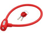 Замок тросиковый KLS Jolly красный 12x650 мм.