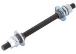 Ось втулки пер. Quando KT-260F 140mm nut MTB на гайках стальной, черный.