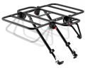 Багажник передній Green Cycle GCR-501 алюмінієвий розкладний, 26-29 з кріпленням на корону і пір'я вилки, чорний