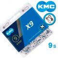 Ланцюг KMC X9 9-speed 114 links silver/grey + замок