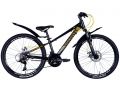 Велосипед 24 Discovery QUBE AM DD 2024 чорно-жовтий, розмір - 11,5
