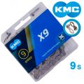 Ланцюг KMC X9 Grey 9 швидкостей 114 ланок сірий + замок