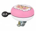 Колокольчик детский на руль KLS Bell Kiddie Баранчик, диаметр крепления 22 - 25 мм, бело-розовый