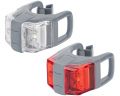 Набор мигалок передняя + задняя KLS TWINS II. силикон. серый