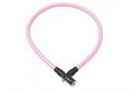 Замок OnGuard Lightweight Key Coil Cable Lock. стальной трос 150см х 8мм, с виниловым покрытием + 2 ключа, Розовый