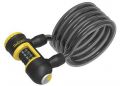 Замок ONGUARD REVOLVER Coil Combo. стальний Спіральний трос 185см х 12мм в силіконовому обплетенні. Замок з системою X4P. Кодовий на 4 цифри
