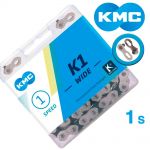 Цепь KMC K1-Wide Silver/Black 1 скорость 110 звеньев серебряный/черный + замок
