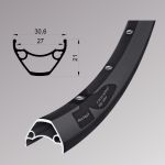 Обід Remerx ROCKY PLUS RX 3027, 27,5, 584x27, 32 отв, FV, пістонований, чорний анод., E-Bike, безкам