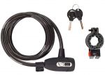 Замок на ключе Green Cycle GLK-220 с плетеным тросом 10х150cm, черный
