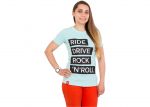 Футболка жіноча голуба Ride drive rock&roll розмір L