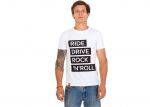 Футболка чоловіча біла Ride drive rock&roll розмір L